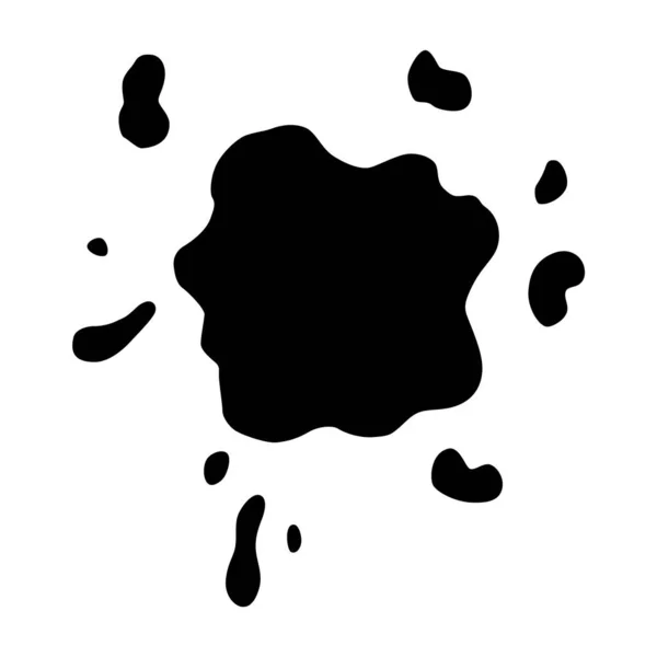 油漆污迹图标 水花供设计使用 五颜六色的发牢骚 肮脏的污迹或轮廓 黑色墨水飞溅 — 图库矢量图片