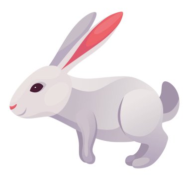 Tavşan animasyonu simgesi. 2D oyun için tavşan atlayışı ya da hareket ögesi çalıştırmak. Hız koşu tavşanı, çarşaf hareketi. Vektör illüstrasyonu beyaz arkaplanda izole edildi.