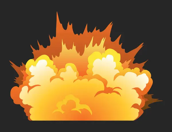 Efecto Animación Explosión Para Juego Explosión Estilo Dibujos Animados Bomba — Vector de stock