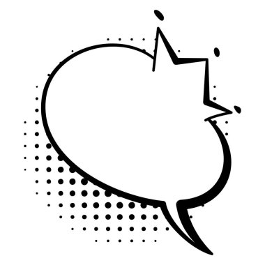 Çizgi roman tarzı konuşma balonu. Konuşma balonu ya da element. Komik vektör tasarımı elemanı. Vektör çizgi film simgesi.