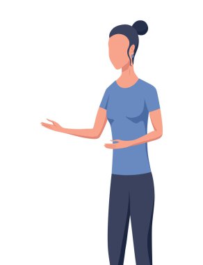 Kızgın bir kadın diğerine bağırıyor, evlilik sorunları var. Kadın kavgası, eş kavgası, aile çatışması. Vektör çizgi film illüstrasyonu.