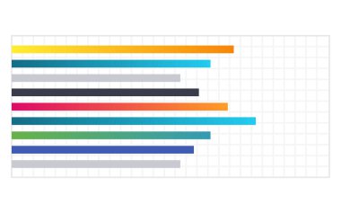 İş grafiği. Vektör düz tasarım bilgi ögesi. Veri görselleştirmesi için çizelge ya da diyagram. Finans sunumu, veri analizi veya istatistik araçları için istatistik simgesi.