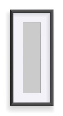 Fotoğraf çerçevesi beyaz, dikdörtgen çerçeve modelinde izole edildi. Sunumlar için boş çerçeve. Resim ya da resim çerçevesi, sanat galerisi içi için. Vektör şablonu.