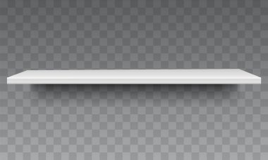 Promosyon modeli. Dükkan ürünleri rafı. Boşluk. Vektör duyurusu tanıtım indirimi.