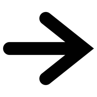 Ok simgesi. Modern basit ok veya imleç. Beyaz arkaplanda yalıtılmış düz ok biçimi. Vektör illüstrasyonu.