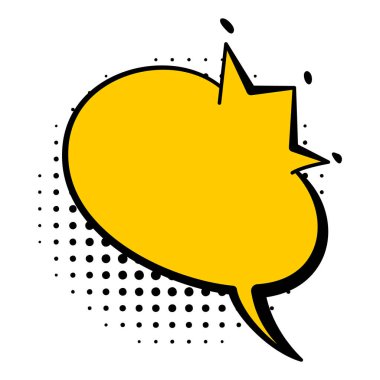 Çizgi roman tarzı konuşma balonu. Konuşma balonu ya da element. Komik vektör tasarımı elemanı. Vektör karikatür çizimi beyaz arkaplanda izole edildi.