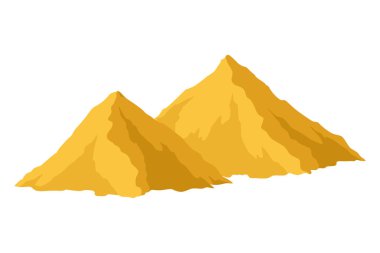 İnşaat malzemesi. Kum yığını. Binalar için çizgi film malzemeleri işe yarıyor. İnşaat konsepti. İllüstrasyon inşaat sahaları veya yenileme çalışmaları için kullanılabilir.