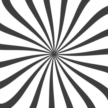 Comic swirl background. Swirl radial pattern or abstract sunburst wallpaper. Vertigo pattern. Abstract rays, vector illustration.