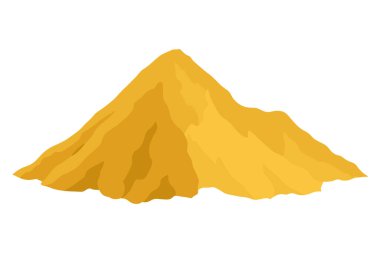 İnşaat malzemesi. Kum yığını. Binalar için çizgi film malzemeleri işe yarıyor. İnşaat konsepti. İllüstrasyon inşaat sahaları veya yenileme çalışmaları için kullanılabilir.