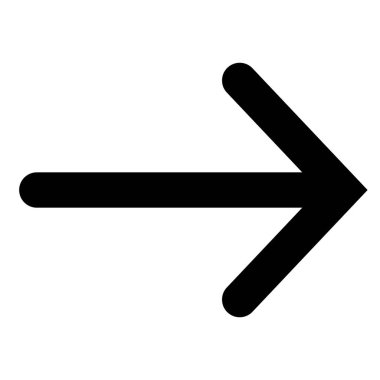 Ok simgesi. Modern basit ok veya imleç. Beyaz arkaplanda yalıtılmış düz ok biçimi. Vektör illüstrasyonu.