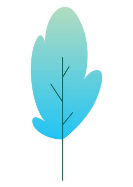 Düz yaprak, çalı, ağaç, yabani bitki ikonu. Çizgi film parkı ya da bahçe, bahar manzarası. Çevresel renkli yalıtılmış bitki örtüsü.