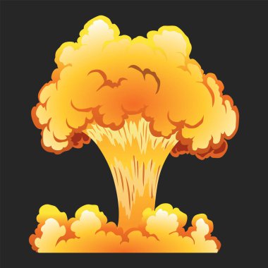 Oyun için patlama animasyon efekti. Çizgi film tarzında patlama. Bomba ya da patlama. Vektör izole illüstrasyonu.