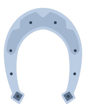 At nalı ikonu. Dekoratif tasarım unsuru, atlar için ayakkabılar. Beyaz arkaplanda vektör illüstrasyonu.