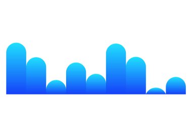 Renkli ses dalgası. Ses dijital dengeleyici teknolojisi, müzikal darbe vektör illüstrasyonu. Ses çizgisi dalga formu ya da ses düzeyi sembolü. Eğimli radyo dalgası.