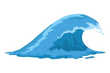 Canlandırma su dalgası çerçevesi. Animasyon ve görsel efektler için su sıçraması. Deniz ya da okyanus damlaları ya da sıçramalarla dolu. Çizgi film vektör illüstrasyonu.