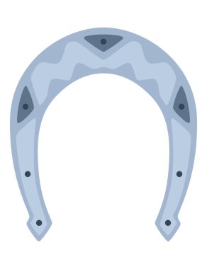 At nalı ikonu. Dekoratif tasarım unsuru, atlar için ayakkabılar. Beyaz arkaplanda vektör illüstrasyonu.