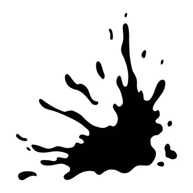 Boya lekesi simgesi. Tasarım kullanımı için sıçrama. Renkli grunge şekli. Kirli leke ya da siluet. Siyah mürekkep sıçraması.