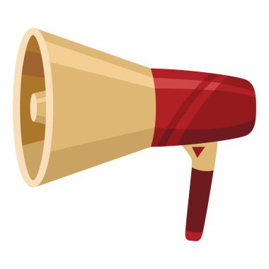 Megafon simgesi. Mesajını bu cesur ve dikkat çekici grafikle güçlendir. Pazarlama ve iletişim temaları için mükemmel. Yüksek sesle..