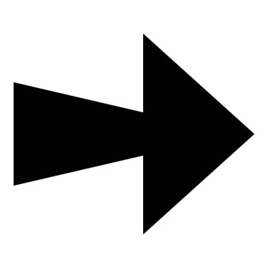 Ok simgesi. Modern basit ok veya imleç. Beyaz arkaplanda yalıtılmış düz ok biçimi. Vektör illüstrasyonu.