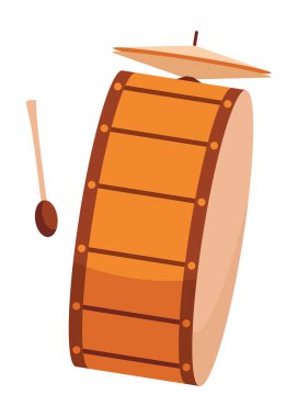 Bateri ve perküsyon vektör düz çizimler beyaz arkaplan, müzik aletleri mağazası izole.