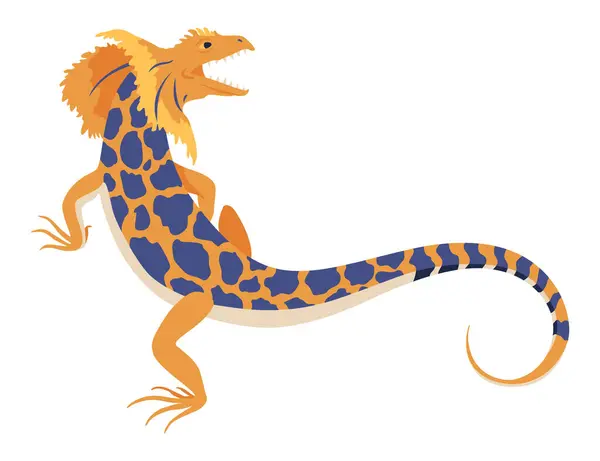 리자드 아이콘 다채로운 Amphibian 동물이나 동물원에서 파우나 캐릭터 일러스트 다채로운 — 스톡 벡터