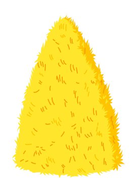 Samanlık beyaz arka planda izole edilmiş. Düz vektör çizimi kurutulmuş saman yığını. Haymow balya samanlığı, tarımsal kır çiftliği. Çiftlik hayvanları için bir yem kaynağı, tarımın amacı..