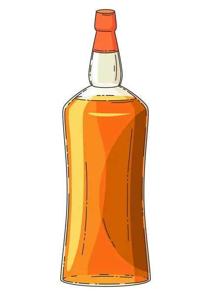 Garrafa Uísque Design Marca Embalagem Produto Embebedar Uma Garrafa Whisky — Vetor de Stock
