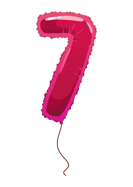 Helium Růžové Balónky Číslo Realistický Designový Prvek Číselný Znak Party Vektorová Grafika