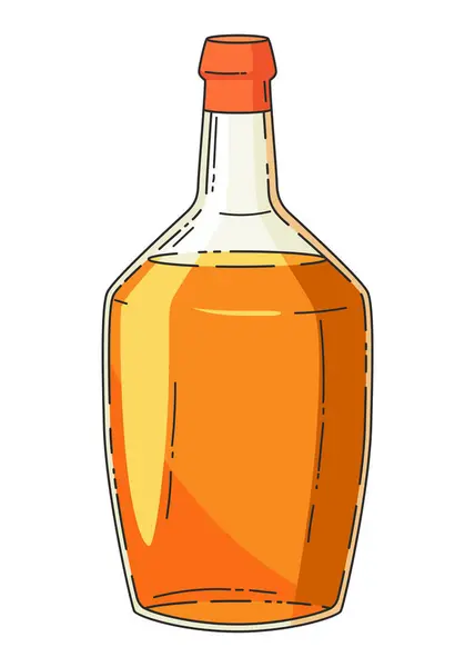 威士忌瓶 产品包装品牌设计 调味一瓶波旁威士忌酒精饮料 广告横幅矢量彩色插图 图库矢量图片