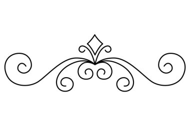 Flourish kaligrafik tasarım elementi. Dekorasyonunu süslemek için sayfa dekorasyonu sembolü. Klasik girdap doğrusal.