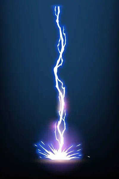 Kıvılcımlı Şimşek Animasyonu Elektrik Yıldırımı Tehlikesi Hafif Elektrik Güçlü Gök Vektör Grafikler