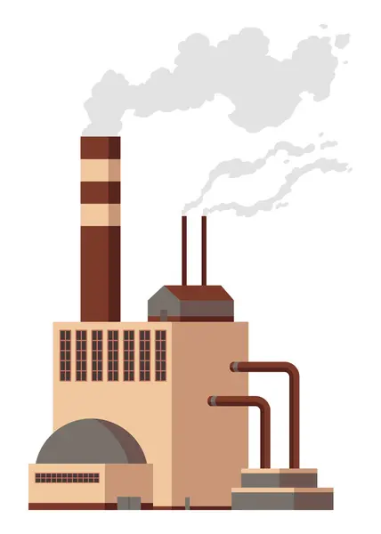 Factory Industrial Manufactory Industrial Building Refinery Factory Nuclear Power Station — Stock Vector