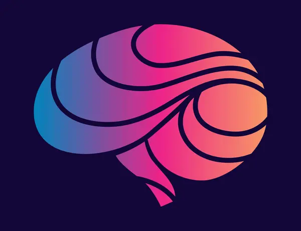 Gehirn Logo Symbol Digitale Symbolvorlage Für Wissenschaftliche Innovation Maschinelles Lernen lizenzfreie Stockvektoren