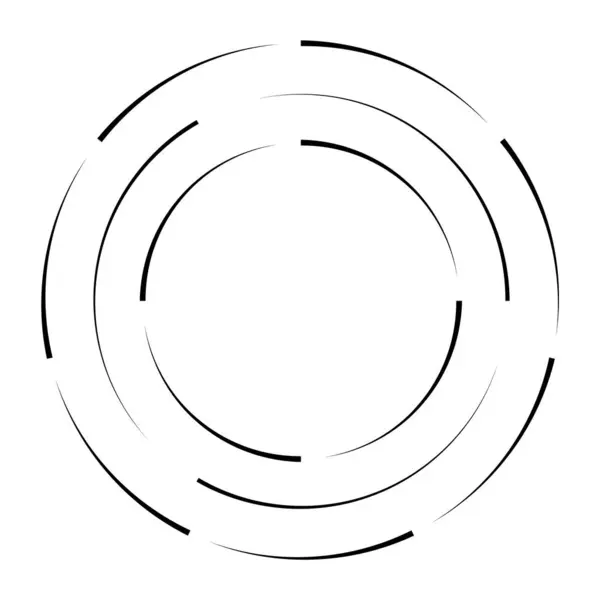 Halfone Geschwindigkeitslinien Kreisen Geometrische Kunst Kreisform Rundes Wirbelbewegungssymbol Halbkreisförmiger Rahmen lizenzfreie Stockillustrationen