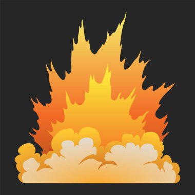 Oyun için patlama animasyon efekti. Çizgi film tarzında patlama. Bomba ya da patlama. Vektör izole illüstrasyonu.