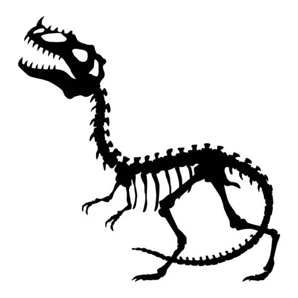 Dinosaurieskelett Dino Monster Ikonen Form Riktiga Djur Skiss Över Förhistoriska Royaltyfria Stockvektorer