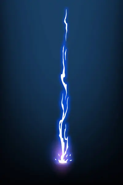 Blixtnedslag Animation Med Gnistor Elektricitet Åskvigg Fara Ljus Elektrisk Kraftfull Royaltyfria Stockvektorer