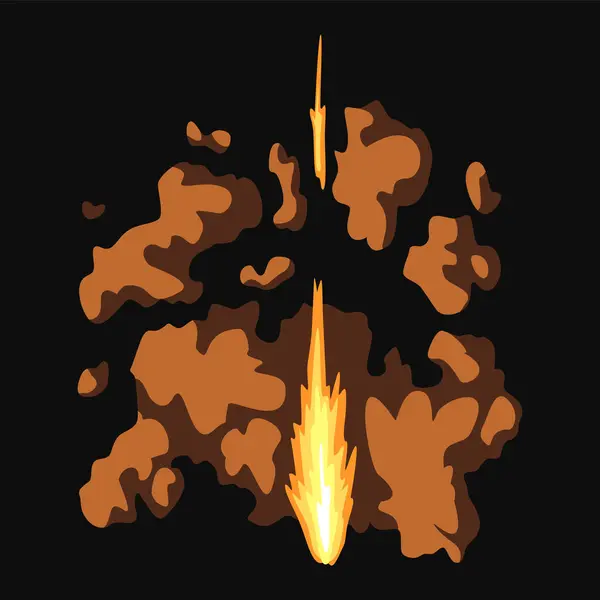 Φλόγα Όπλου Κινούμενη Εικόνα Πυροβολισμού Φαινόμενο Έκρηξης Φωτιάς Κατά Διάρκεια Royalty Free Εικονογραφήσεις Αρχείου