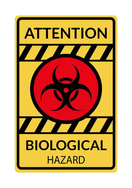 Farlig Advarselstavle Ikon Biologisk Fare Forsigtig Farligt Område Gult Tegn Stock-vektor