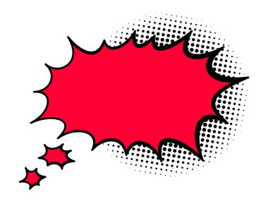 Çizgi roman konuşma balonları. Konuşma balonu ya da çizgi film tasarım elementi beyaz arka planda izole edildi. Vektör illüstrasyonu.