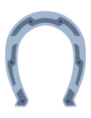 At nalı ikonu. Dekoratif tasarım unsuru, atlar için ayakkabılar. Beyaz arkaplanda vektör illüstrasyonu.