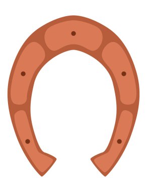 At nalı ikonu. Dekoratif tasarım unsuru, atlar için ayakkabılar. Beyaz arkaplanda vektör illüstrasyonu.