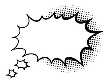 Çizgi roman konuşma balonu. Konuşma balonu ya da çizgi film tasarım elementleri beyaz arkaplanda izole edildi. Vektör illüstrasyonu.