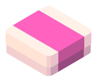 Hediye kutusu simgesi. Pastel renk ambalaj tasarımı. Vektör tatil kutucuğu, sürpriz öge, beyaz arkaplanda izole edilmiş kutlama tasarım sembolü.