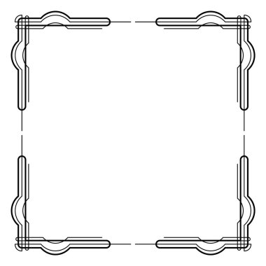 Art deco çerçeve. Sanatsal grafik desen. Süslü düğün davetiyesi arka plan şablonu. Eski tarz pankart ya da etiket tasarımı. Vektör tasarımı nesnesi.