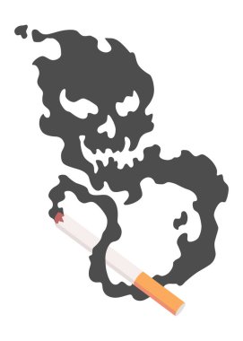 Sigara içme tehlikesi ikonu. Sigara içme ve sigara zehirlenmesiyle ilgili farkındalık. Erken organ hasarı oluşmuş. Sigara içmek insan organları için zararlıdır..