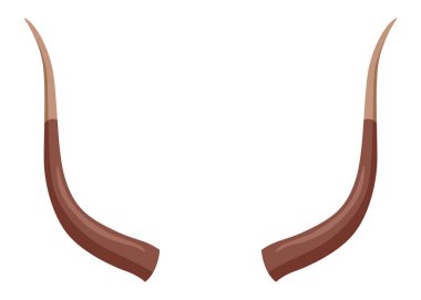 Boynuzlar. Av kupası. Vektör boynuzlu vahşi hayvan. Bir çift boynuz. Avlanan hayvanın vektör çizimi, vahşi yaşam dekorasyon konsepti.