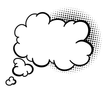 Çizgi roman konuşma balonu. Konuşma balonu ya da çizgi film tasarım elementleri beyaz arkaplanda izole edildi. Vektör illüstrasyonu.