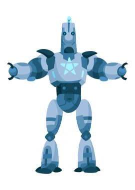 Mavi robot çeşitli animasyonlar ve yenilikçi teknoloji projeleri için mükemmel bir açısal tasarıma sahip.