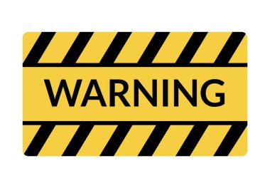 Tehlike uyarı panosu simgesi. Dikkat ve tehlikeli bölge. Güvenlik için sarı işaret, tehlike şoku. Tedbirli olun ve risk almayın. Vektör çizgi film illüstrasyonu.